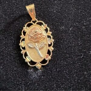 Michael Anthony Limited Edition 6th Anniversary 14k Tri Color Gold Rose Pendant